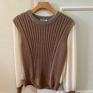 Chloe beige and cream wool sweater